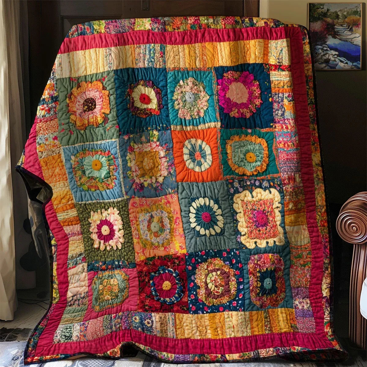 Blooming Patchwork Quilt Blanket