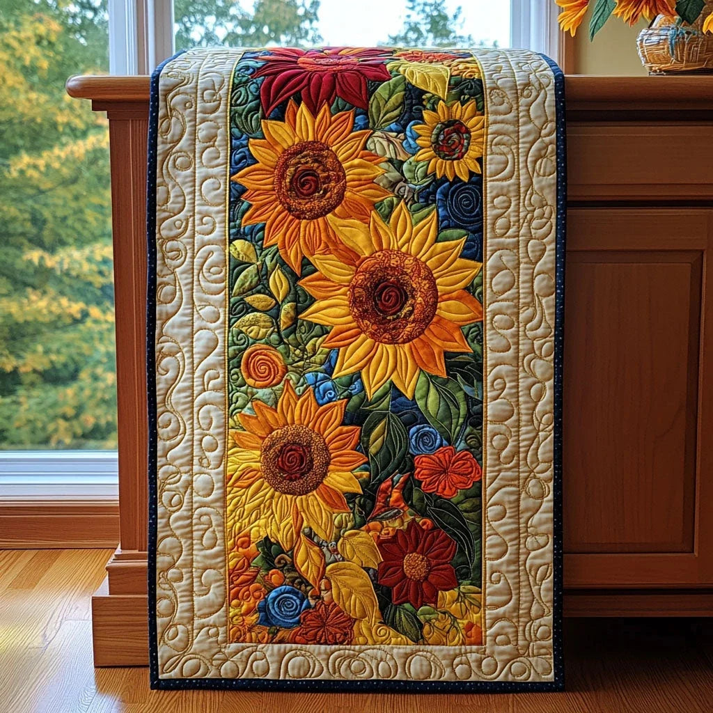 Bloomstone Walk Quilted Table Runner