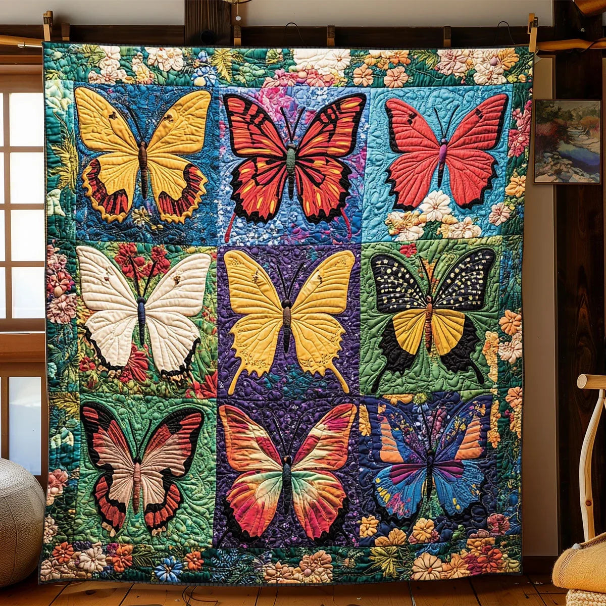 Bloomtide Monarch Quilt Blanket