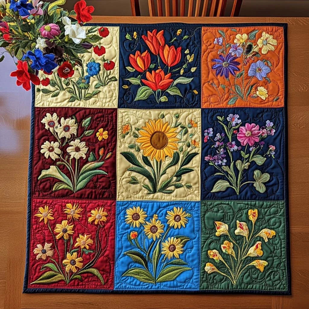 Blossom Harmony Quilted Table Topper