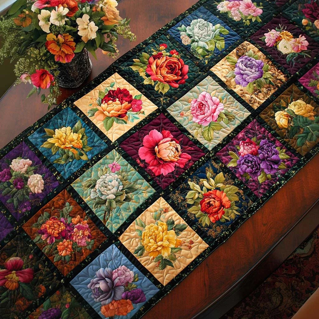 Blossom Patchwork Quilted Table Runner