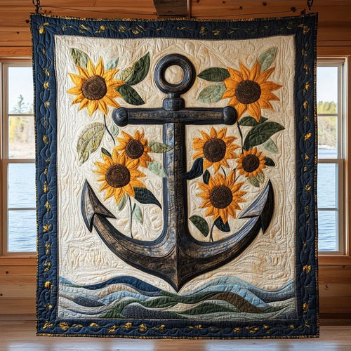 Blue Anchor Quilt Blanket