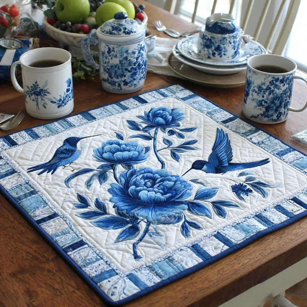 Blue Blossom Flight Table Topper