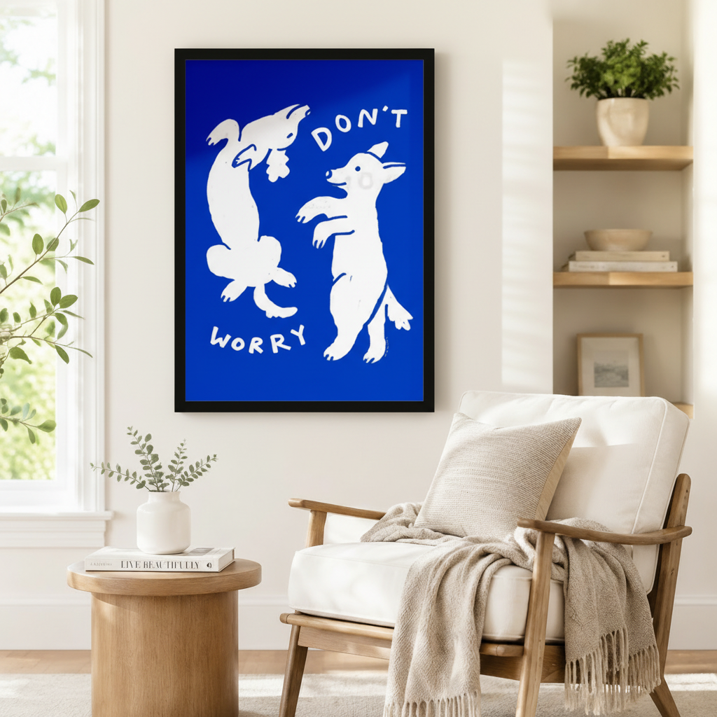 Don't Worry Dancing Dogs Canvas Wall Art