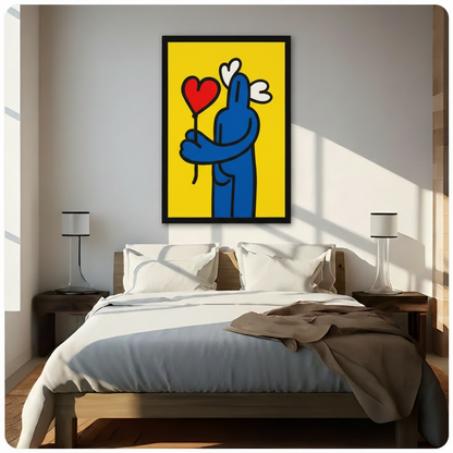 Pop Art Love Figure Bold Canvas Wall Art