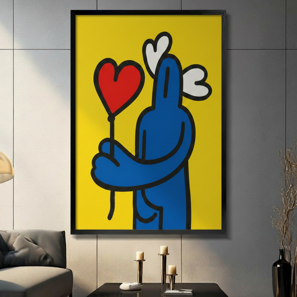 Pop Art Love Figure Bold Canvas Wall Art