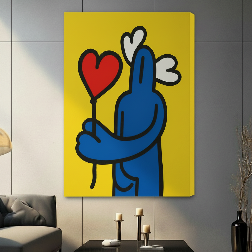 Pop Art Love Figure Bold Canvas Wall Art