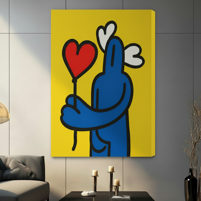 Pop Art Love Figure Bold Canvas Wall Art