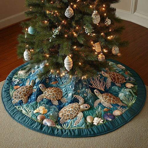 Blue Haven Christmas Quilted Tree Skirt