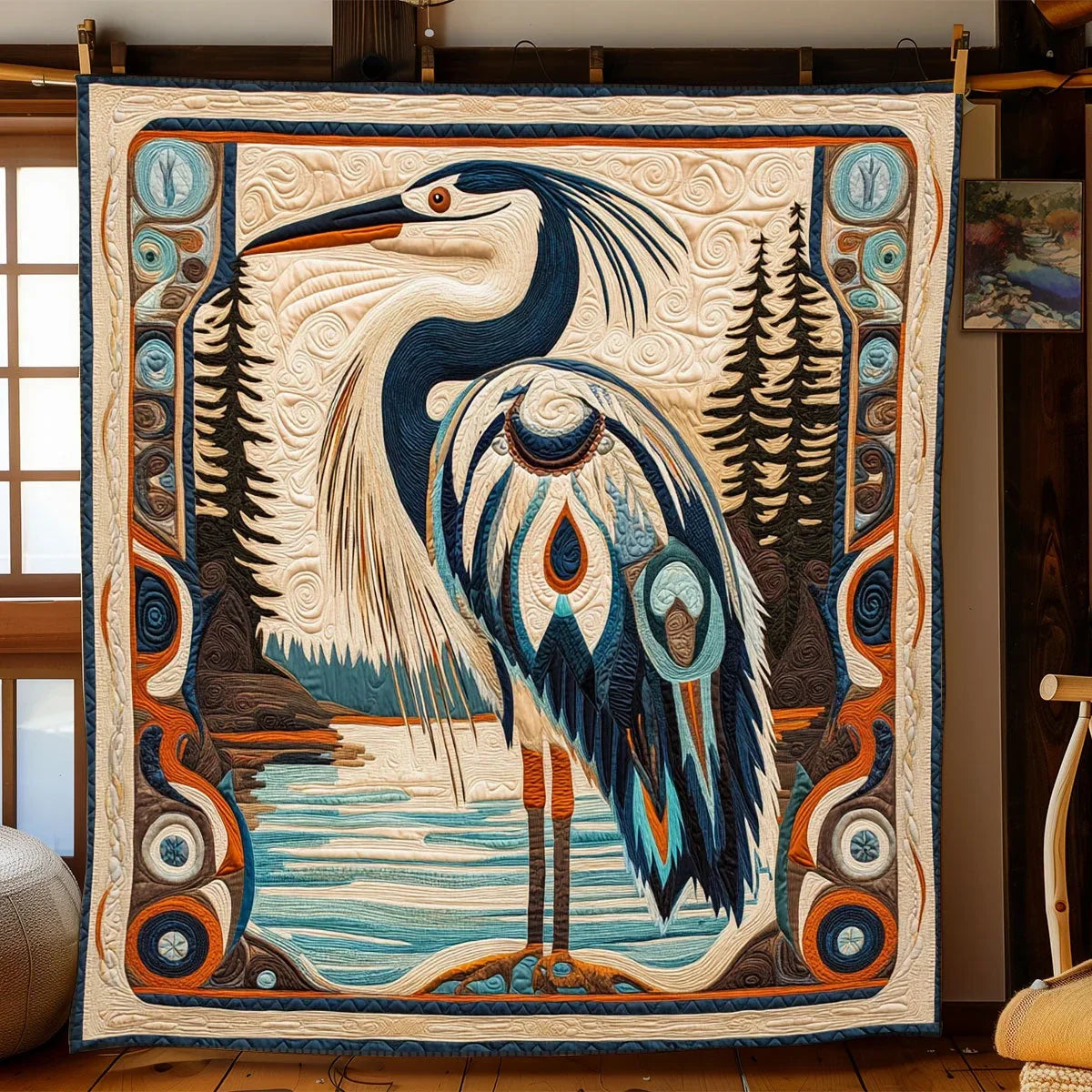 Blue Heron Quilt Blanket