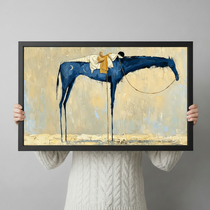 Blue Horse Surreal Expressionist Canvas Wall Art
