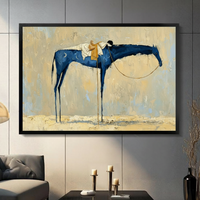 Blue Horse Surreal Expressionist Canvas Wall Art