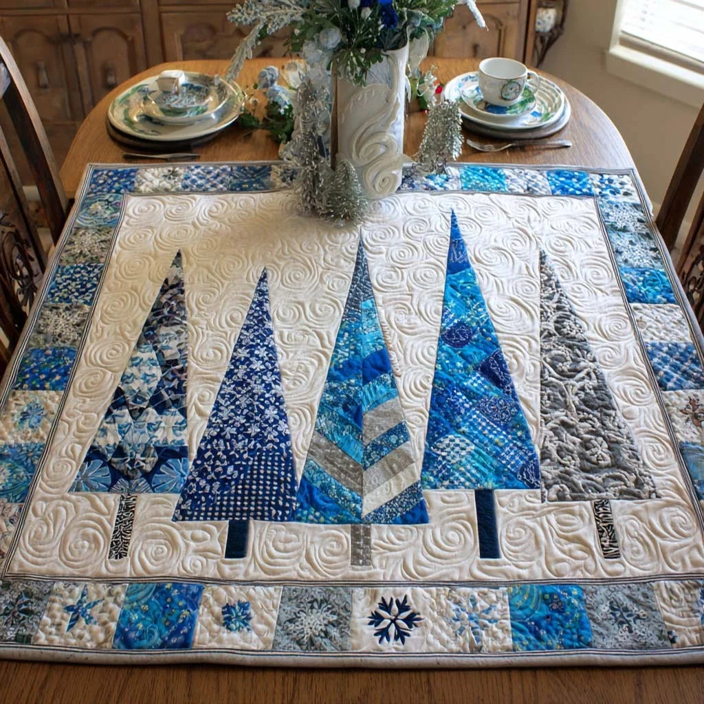 Blue Pines Quilted Table Topper