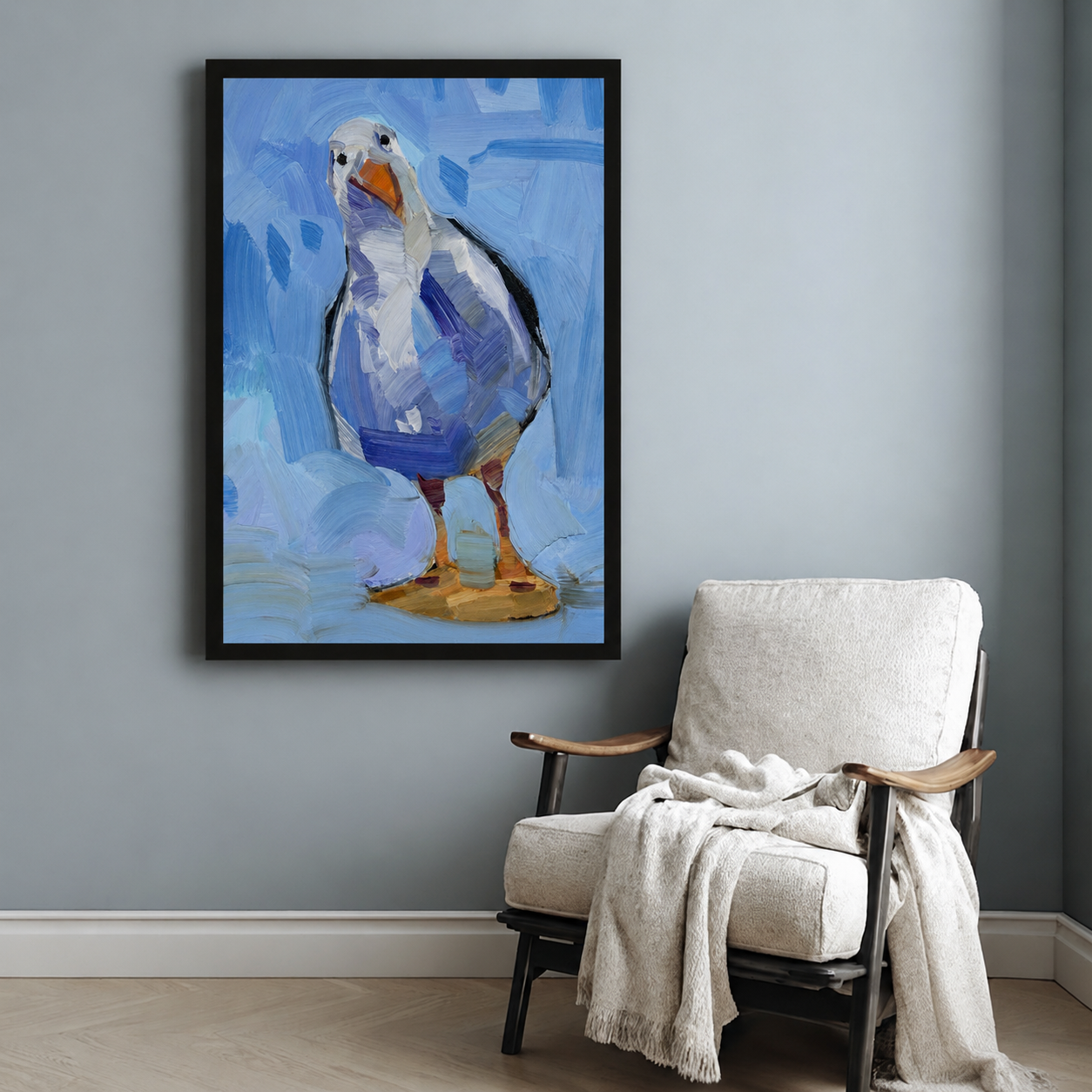 Bold Seagull Oil Painting Canvas Wall Art