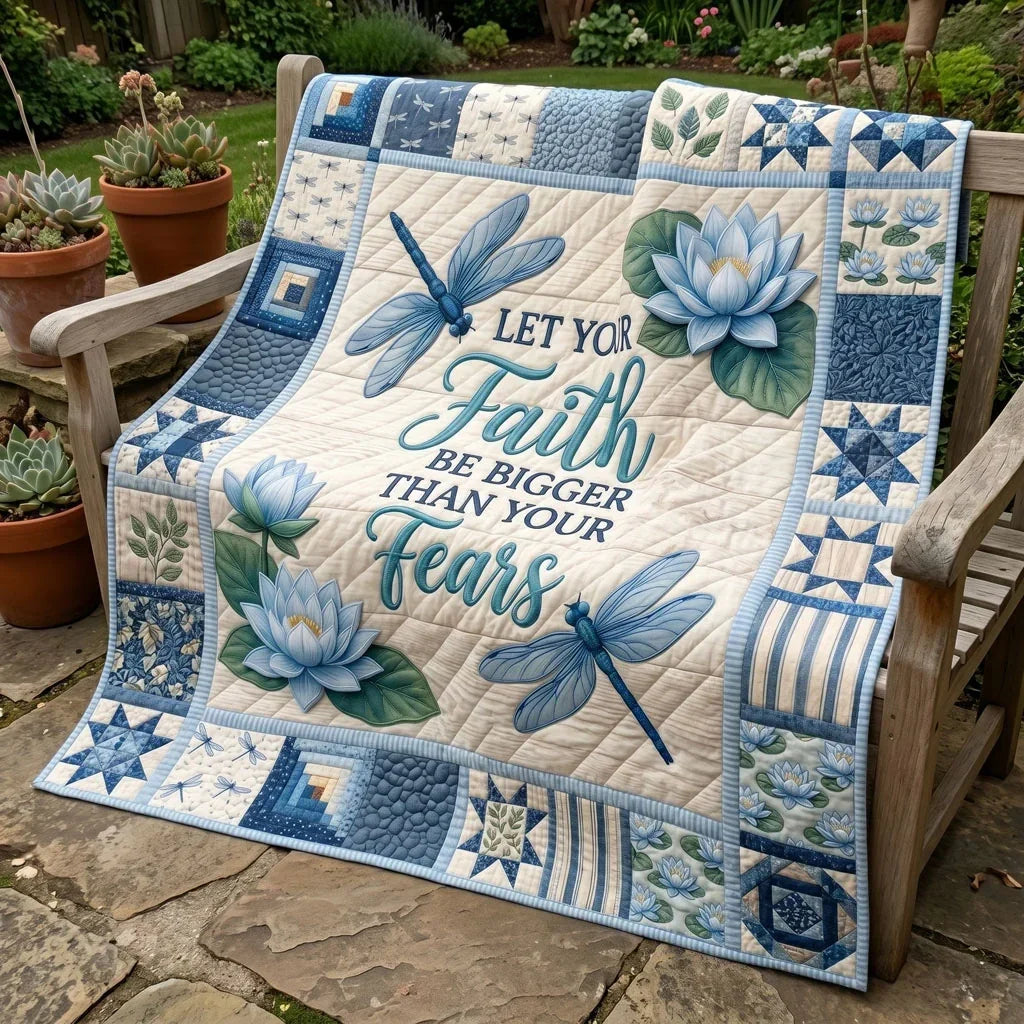 Blue Serenity Faith Quilt Blanket
