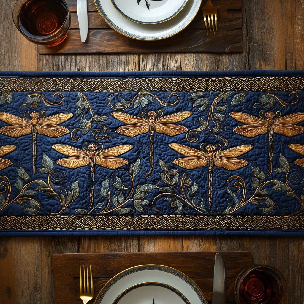 Blue Whisper Quilted Table Runner