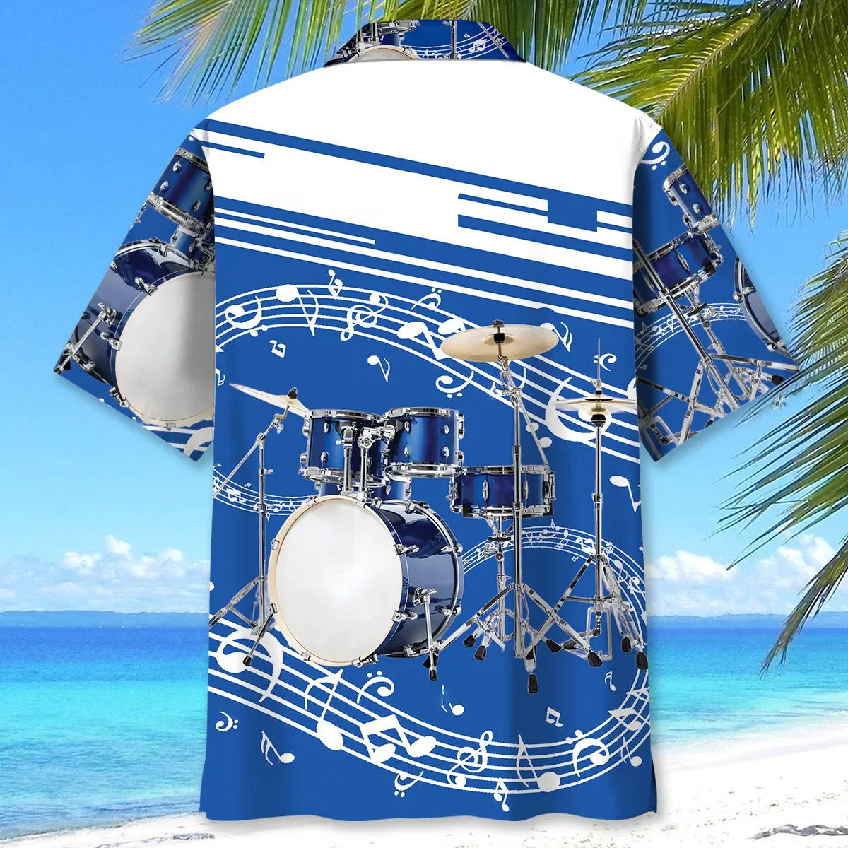 Blue Drum Set Hawaiian Shirt - L - hawaiian shirt