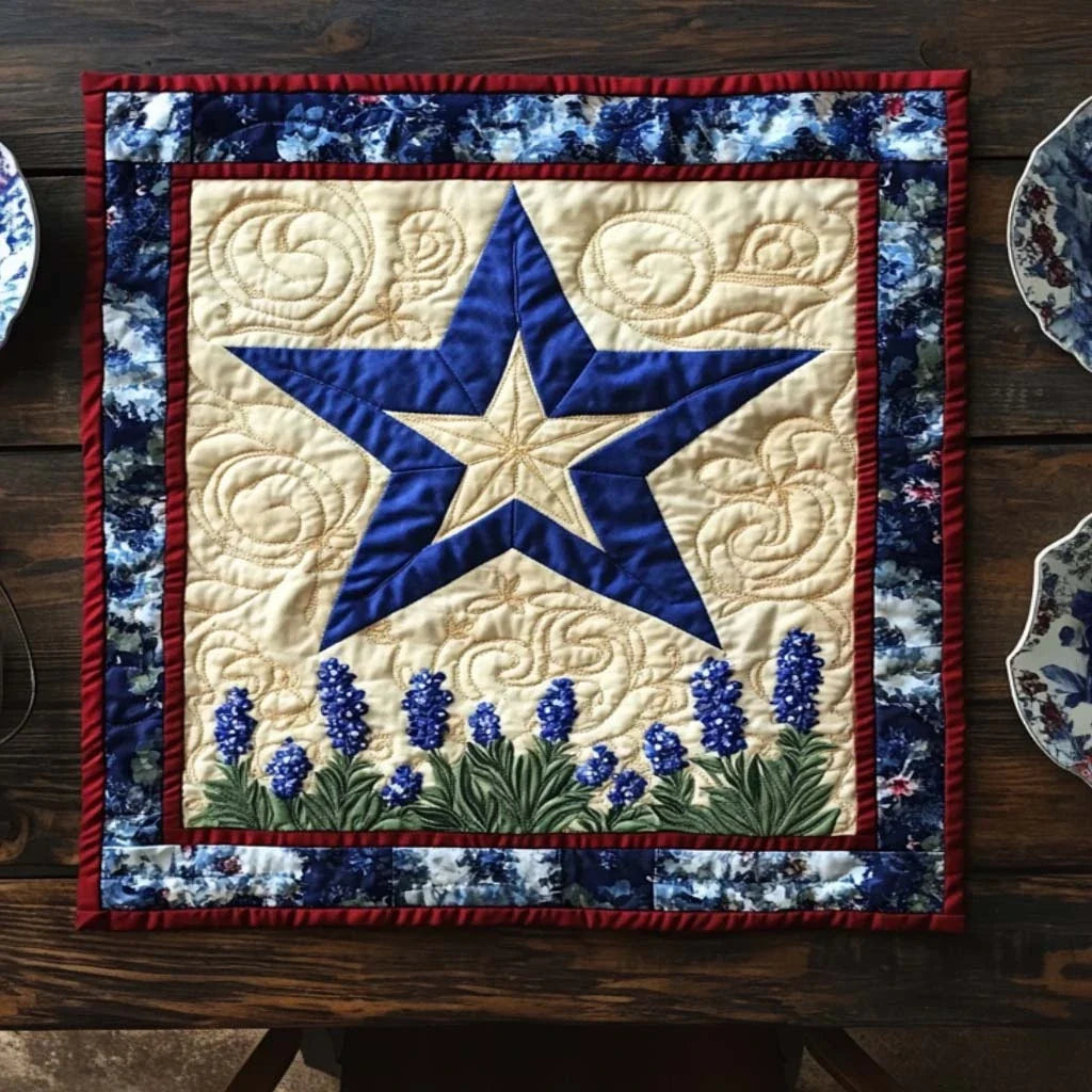 Bluebonnet Dream Path Quilted Table Topper