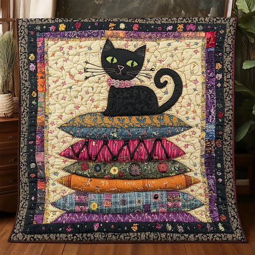 Boho Cat Quilt Blanket