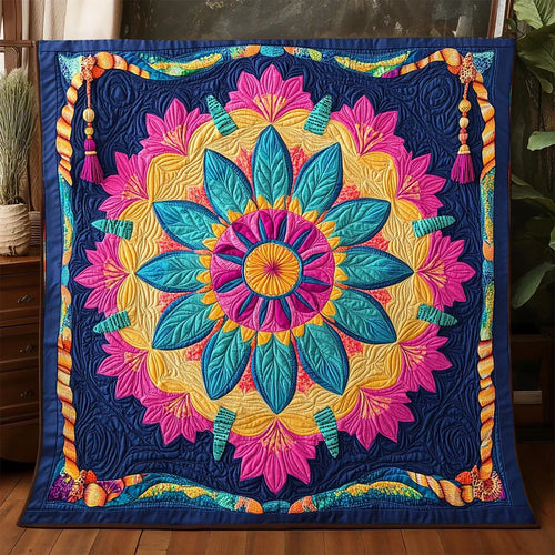 Boho Garden Mandala Quilt Blanket