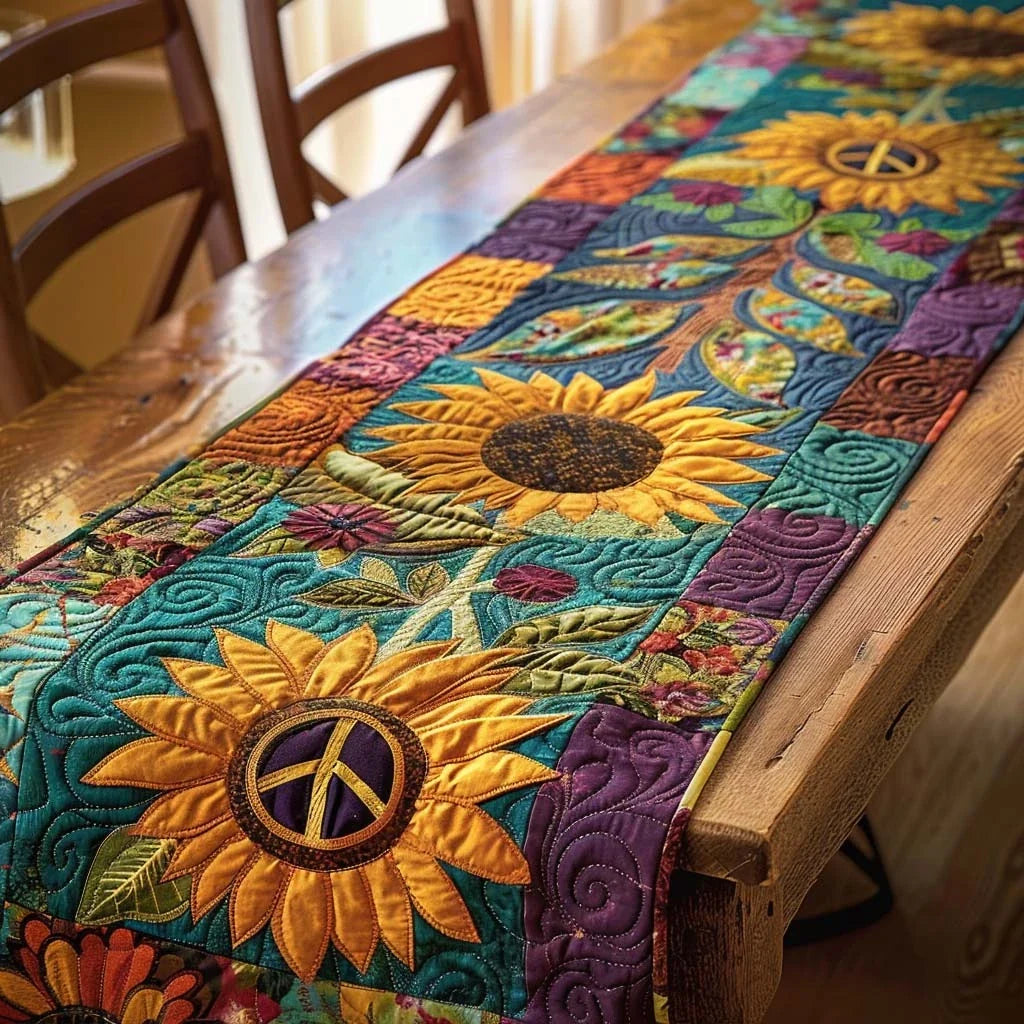 Boho Harmony Quilted Table Runner