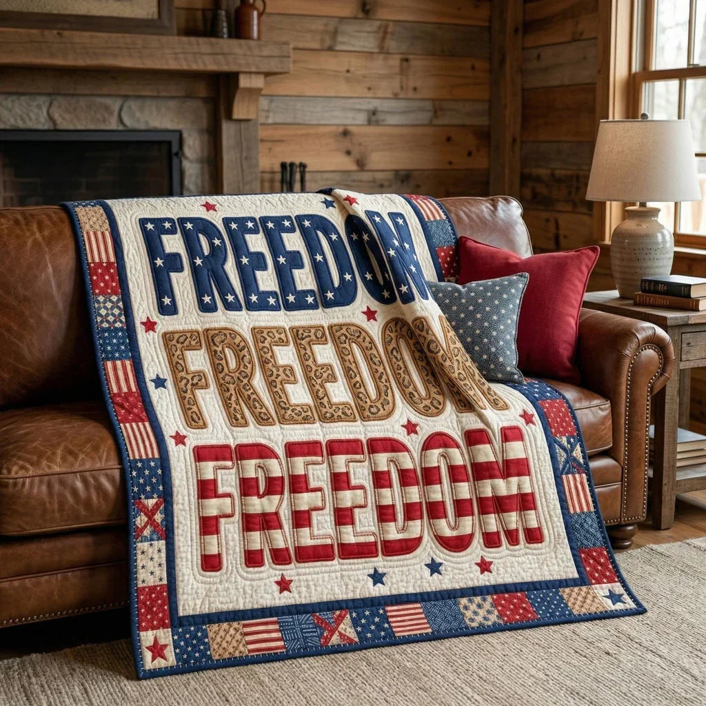 Bold American Freedom Quilt Blanket