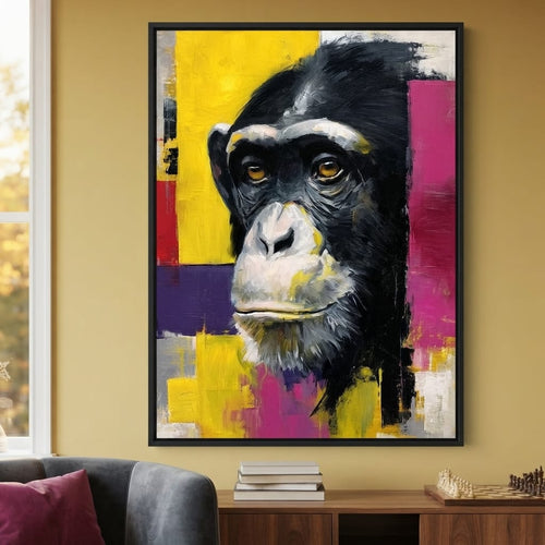 Bold Chimp Portrait Pop Mood Canvas Wall Art