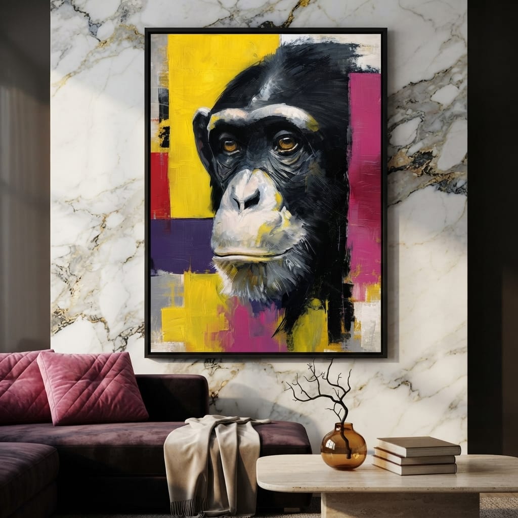 Bold Chimp Portrait Pop Mood Canvas Wall Art