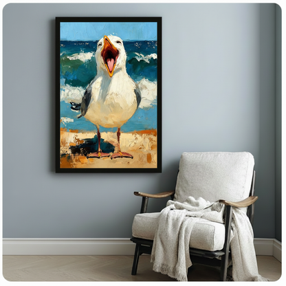 Laughing Seagull Beach Oil Painting Canvas Art