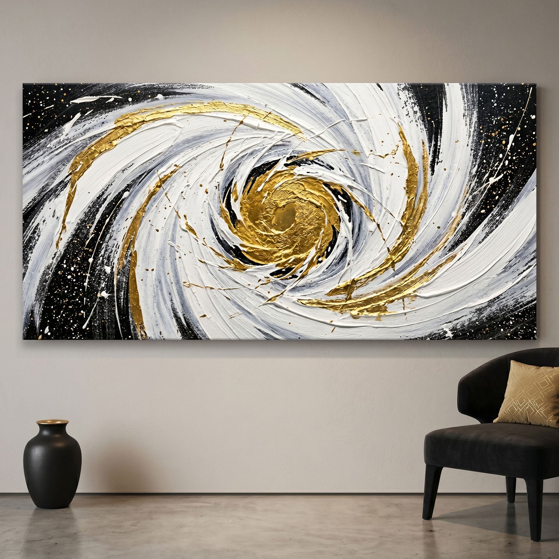 Black and White Bold Gestural Abstract