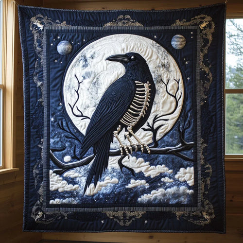 Bone Raven Quilt Blanket