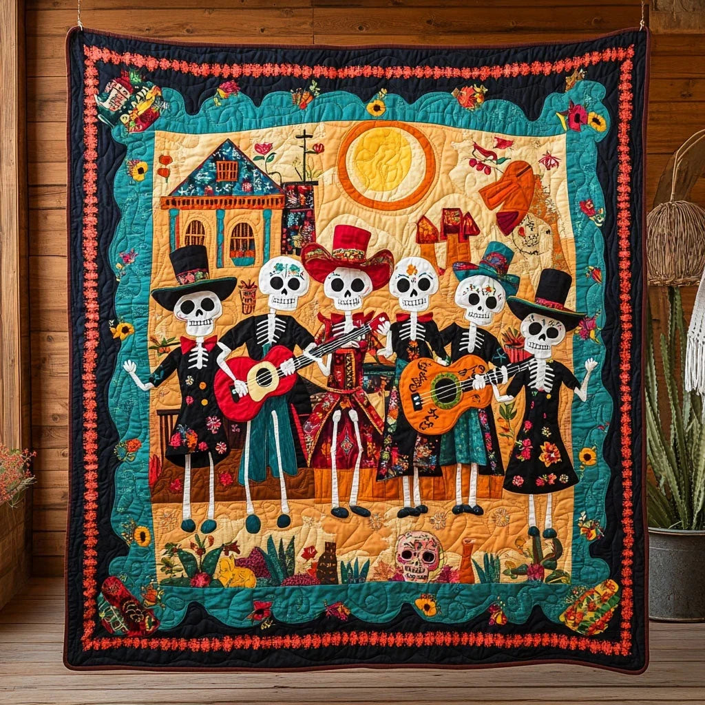 Bones And Ballads Quilt Blanket