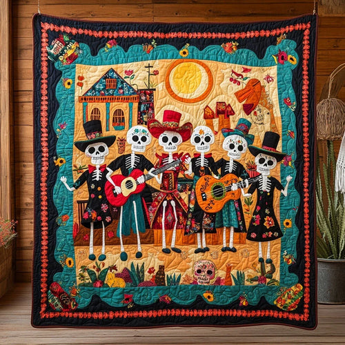 Bones And Ballads Quilt Blanket
