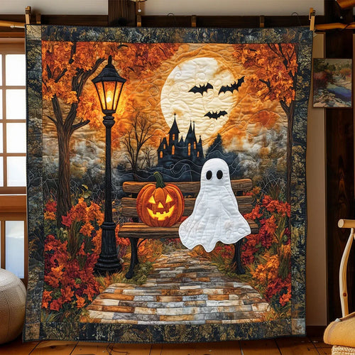 Boo On The Bench Quilt Blanket