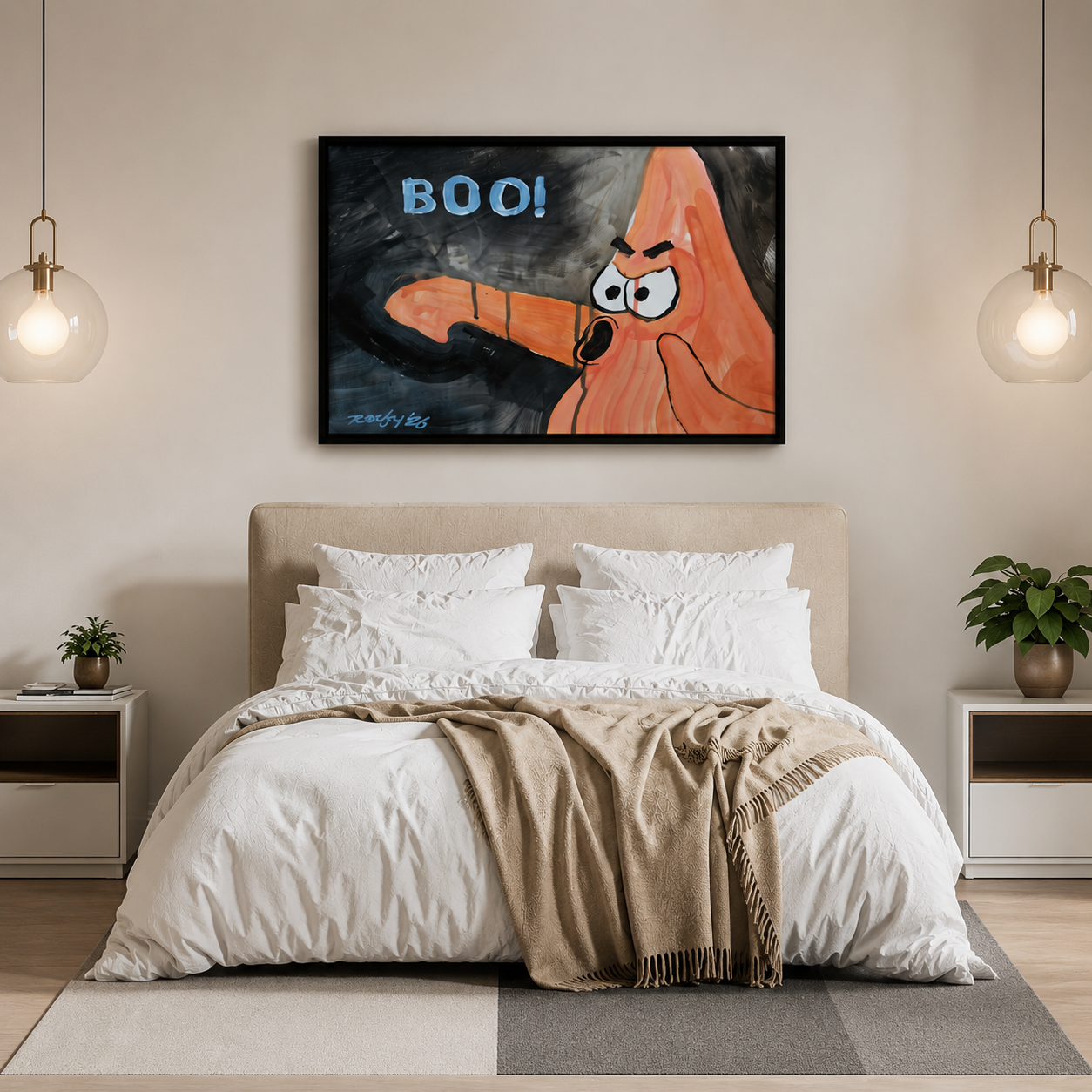 BOO! Pop Art Funny Framed Canvas Wall Art
