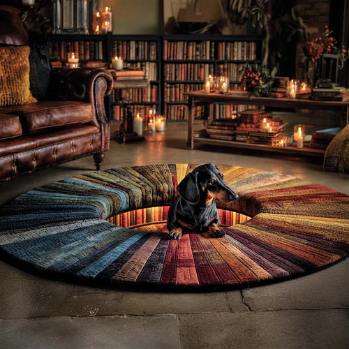 Book Bloom Quilted Round Mat