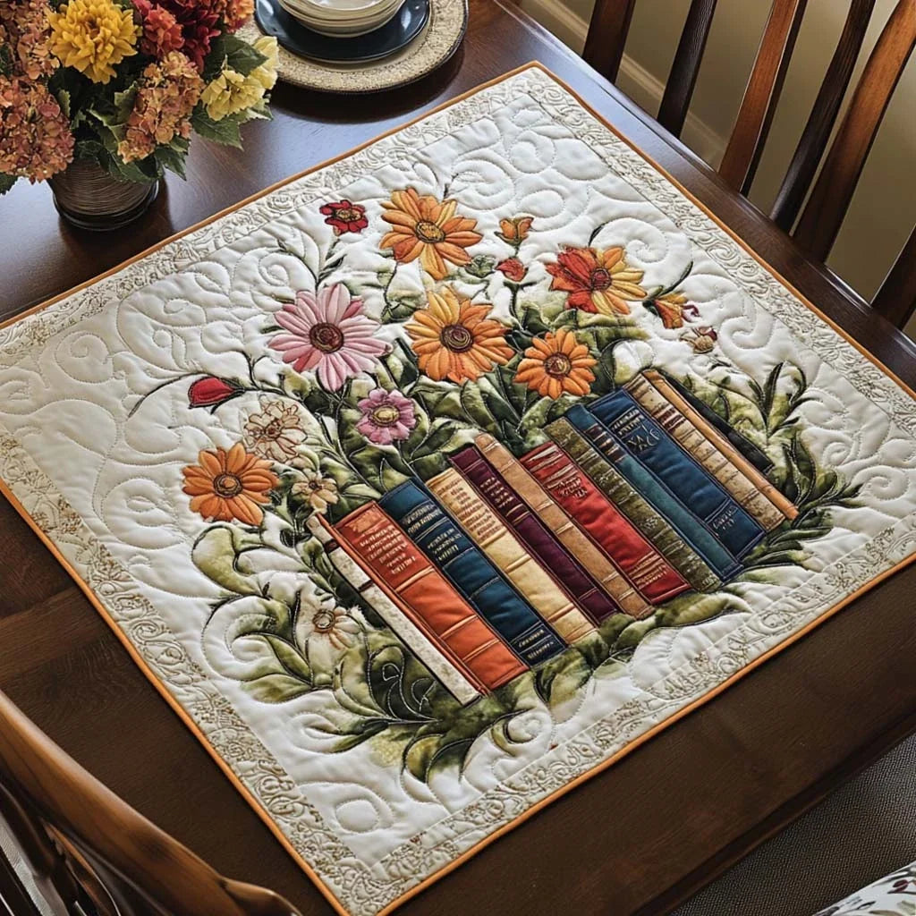 Bookish Bliss Quilted Table Topper