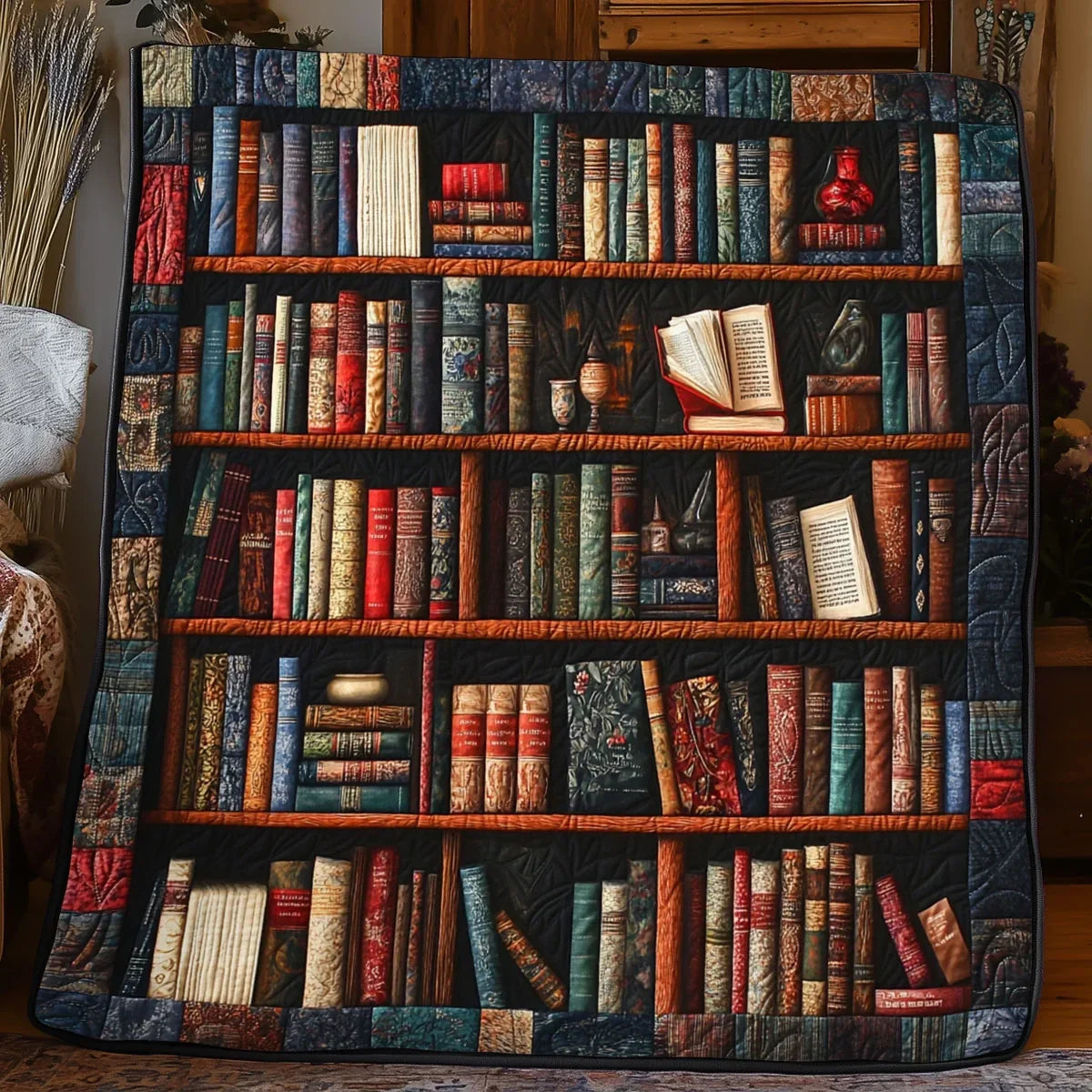 Bookself Quilt Blanket