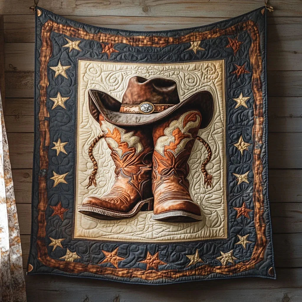 Boots And Glory Quilt Blanket