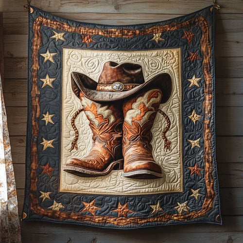 Boots And Glory Quilt Blanket
