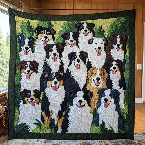 Border Collie Charm Quilt Blanket