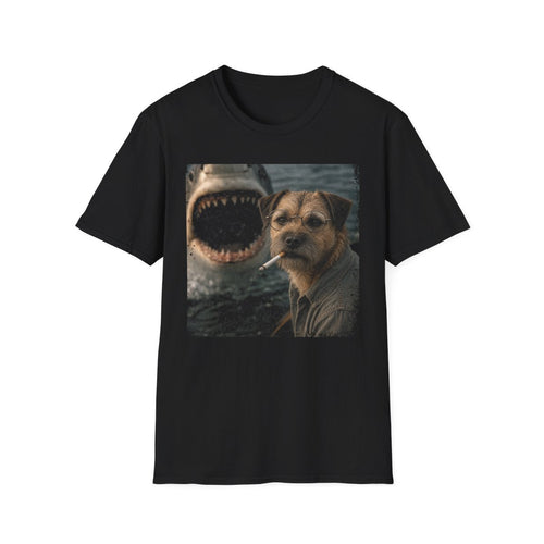 Border Terrier and Shark Tee