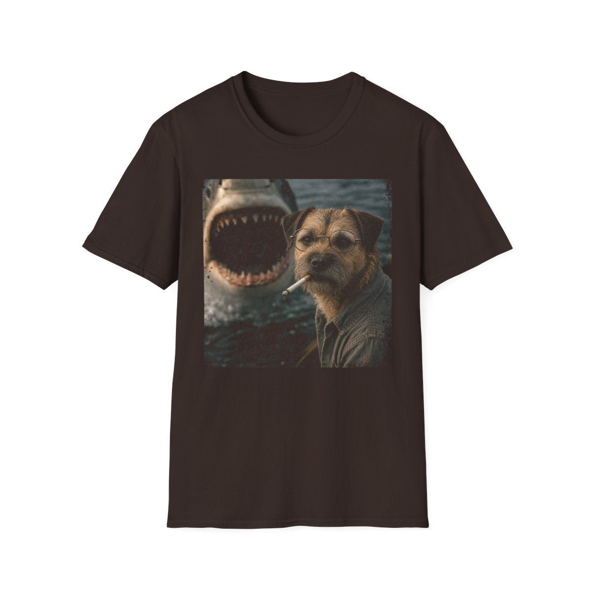 Border Terrier and Shark Tee