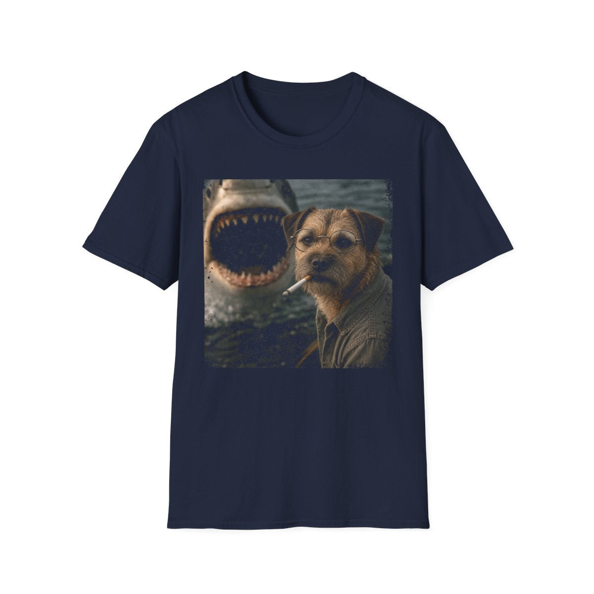Border Terrier and Shark Tee