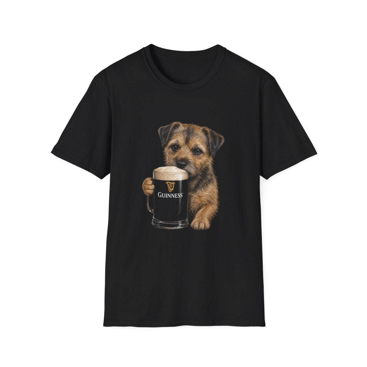Border Terrier With A Pint Tee