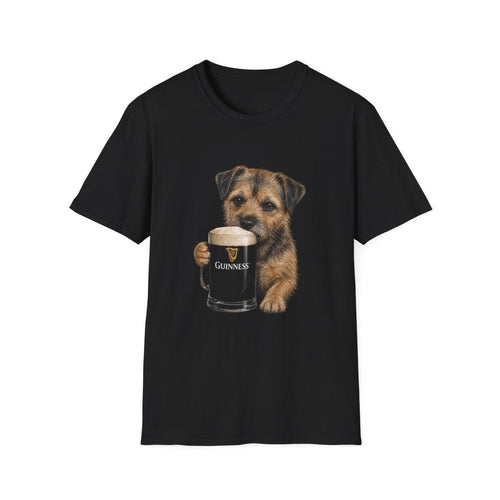 Border Terrier With A Pint Tee