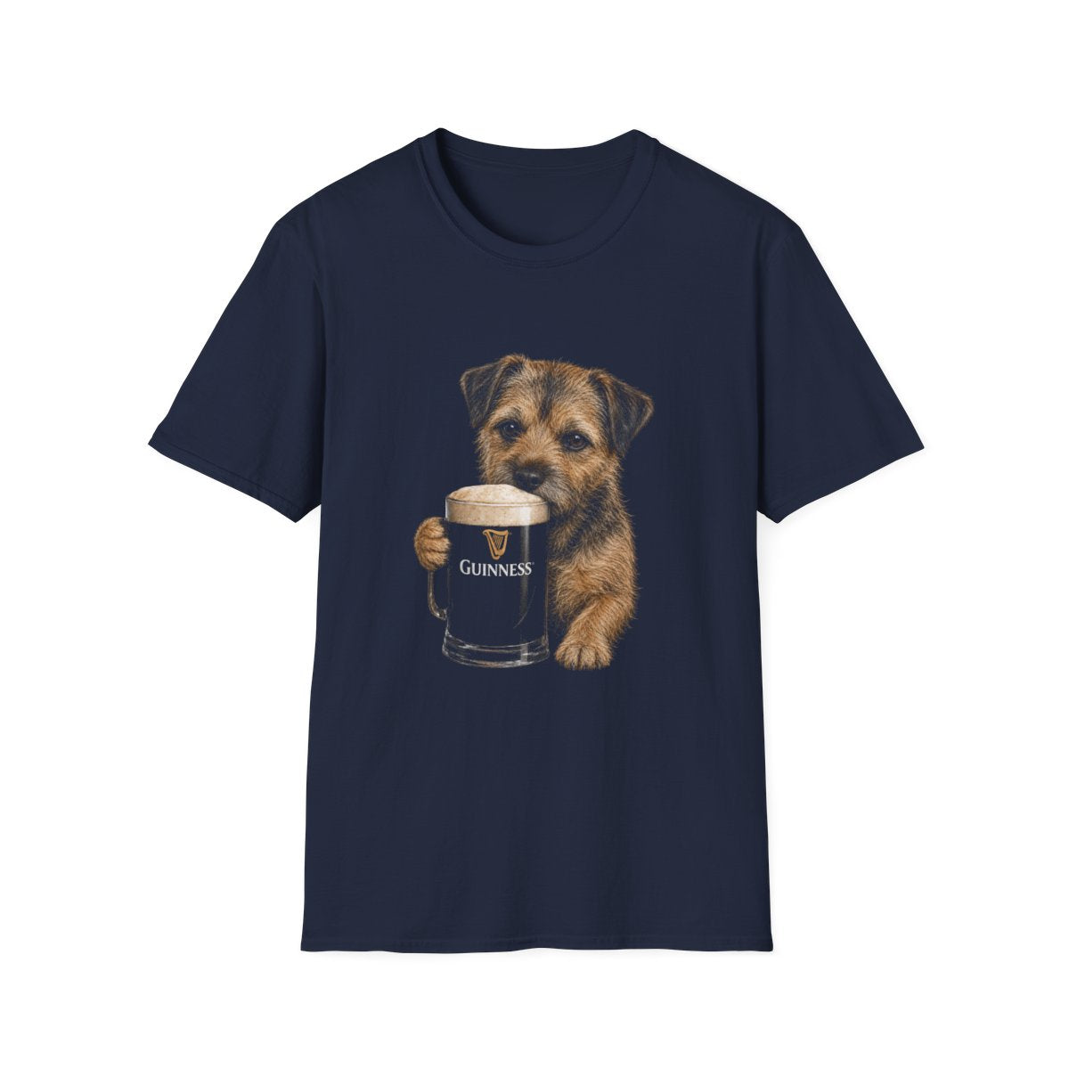 Border Terrier With A Pint Tee