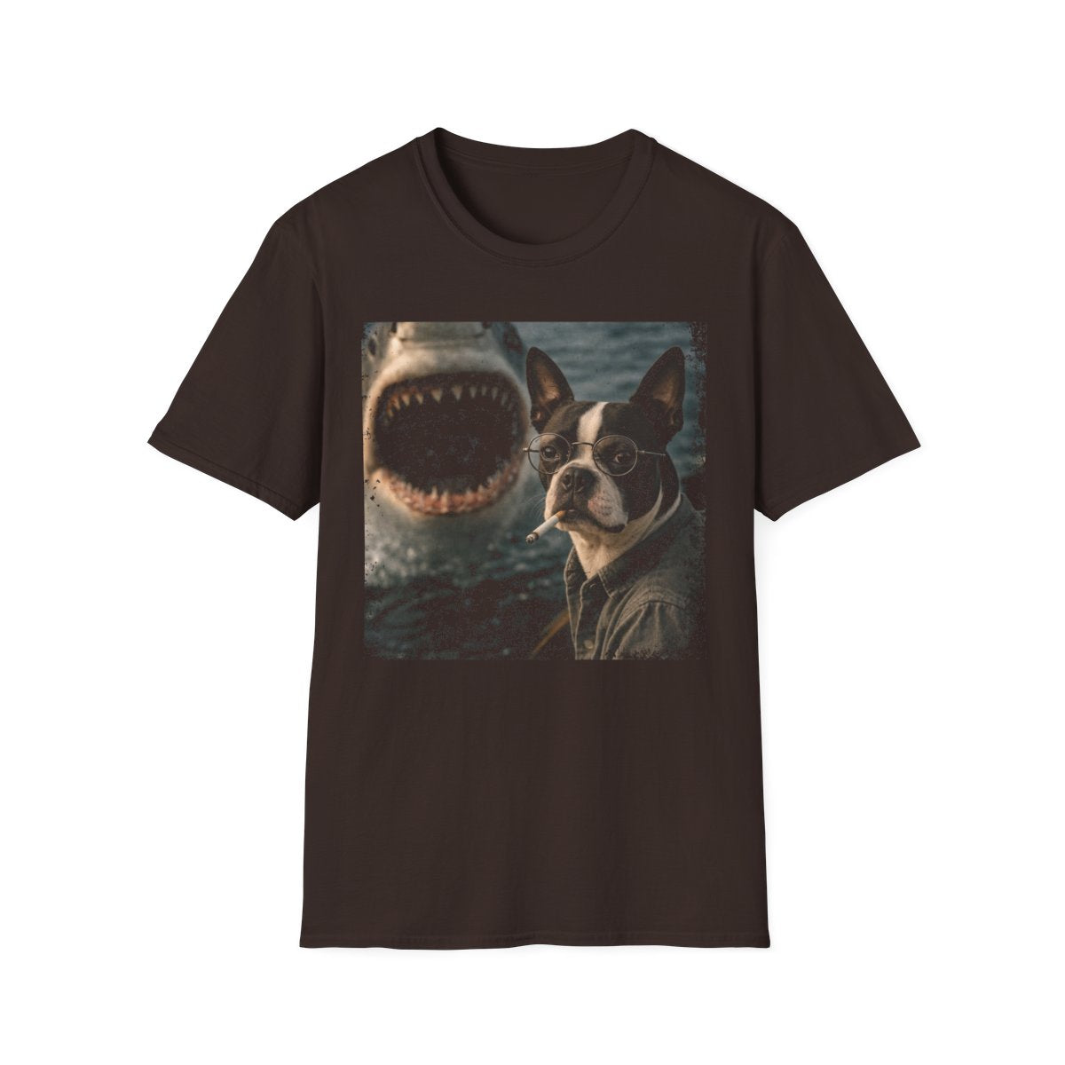 Boston Terrier and Shark Tee