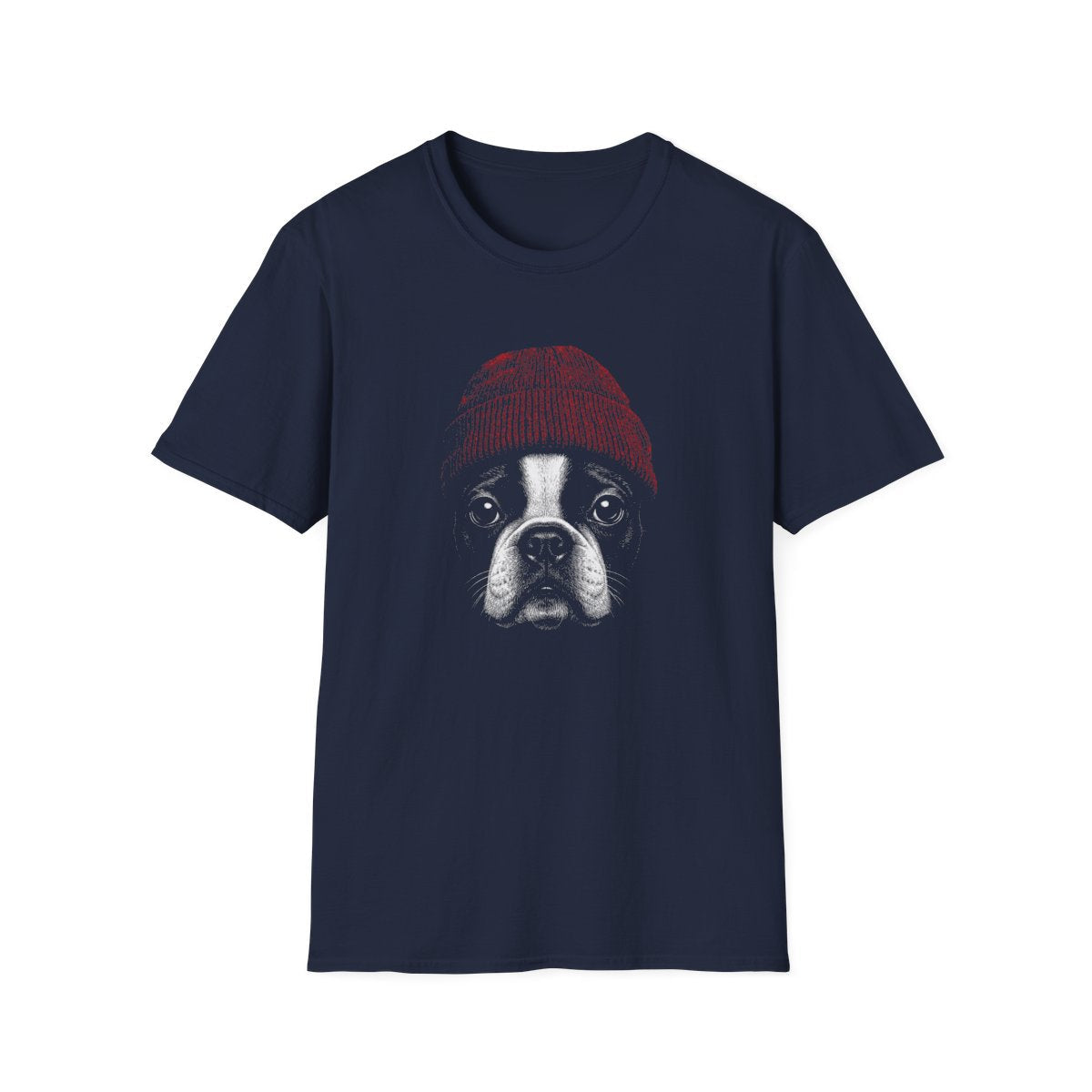 Boston Terrier In Beanie Tee
