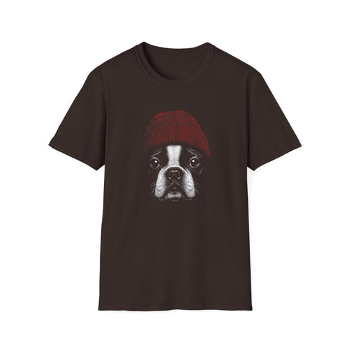 Boston Terrier In Beanie Tee